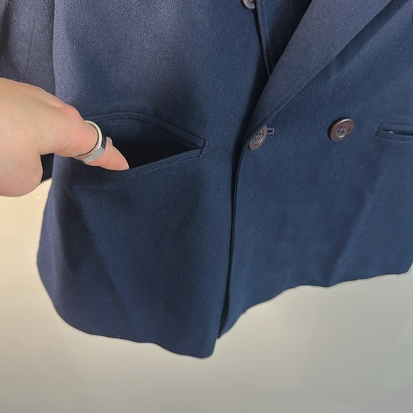 Pendleton Vintage 100% Wool Double Breasted Navy Blazer Size 12 Menswear - Picture 4 of 14